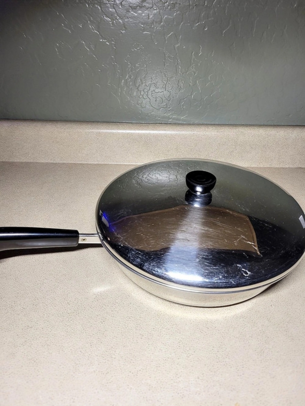 Vintage Revere Ware 12" Skillet Frying Pan Copper Clad Bottom 1801 89-A USA